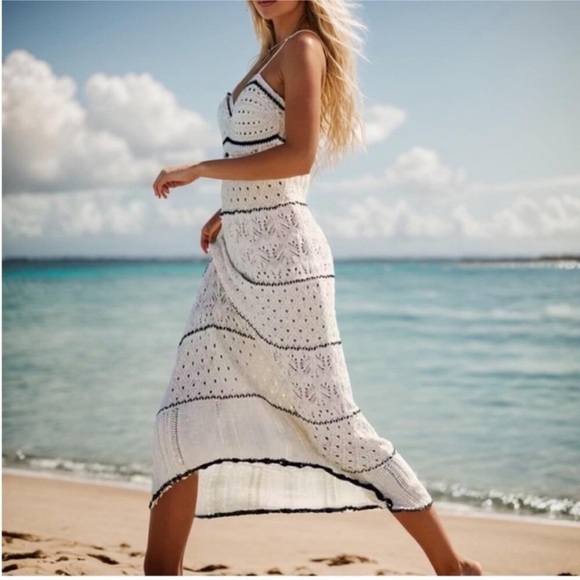 Olive + Oak Crochet Summer Boho Midi Dress - Picture 2 of 5